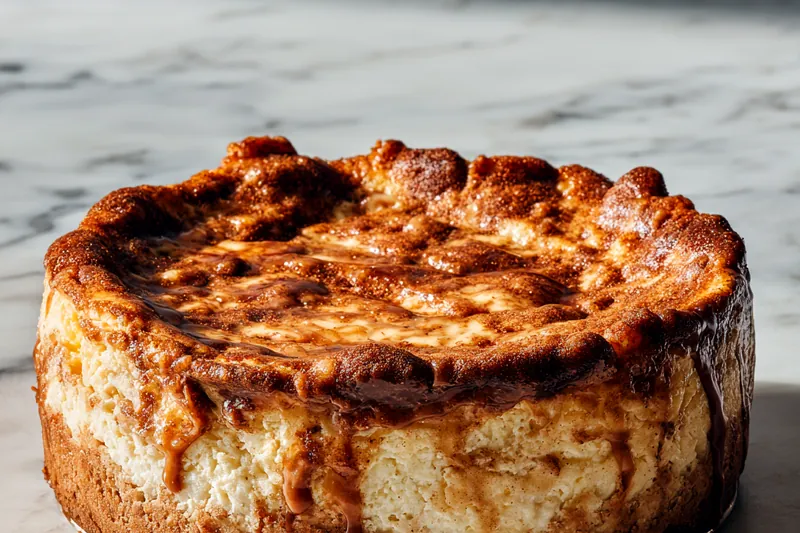 Baking Snickerdoodle Cheesecake in the oven