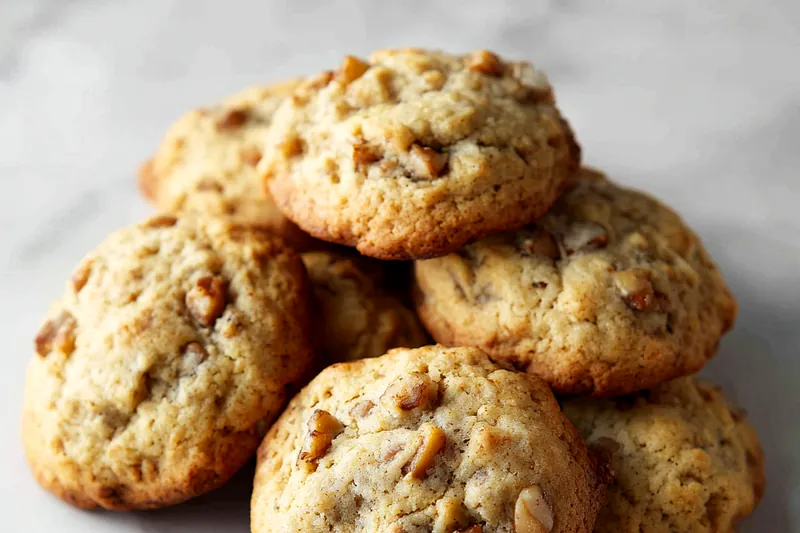 Banana bread cookies baking in the oven