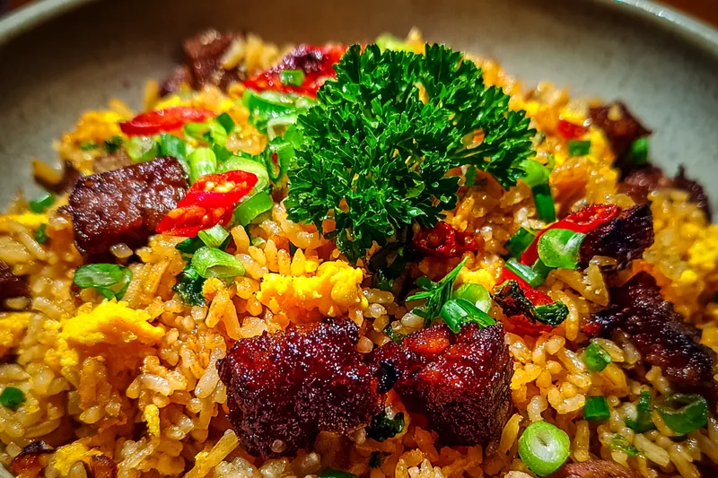 Fresh ingredients for Spicy Fried Rice Delight