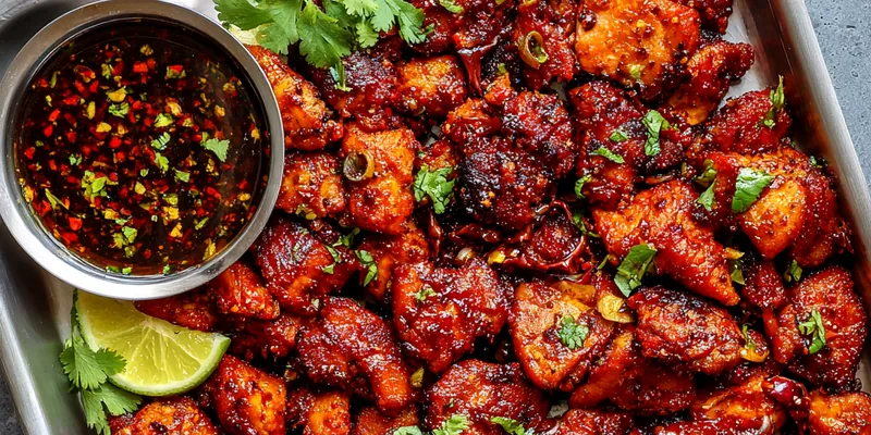 Delicious Spicy Glazed Lime Chicken served on a plate