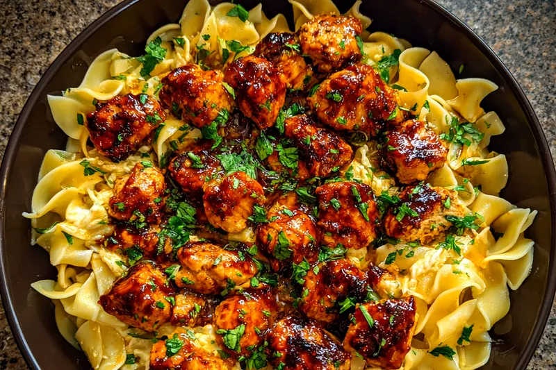 Fresh ingredients for Spicy Honey Butter Chicken Pasta