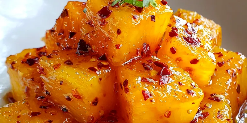 Delicious Spicy Pineapple Preserves served on a plate
