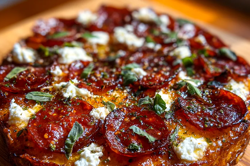 Cooking process for Spicy Ricotta Pepperoni Pizza