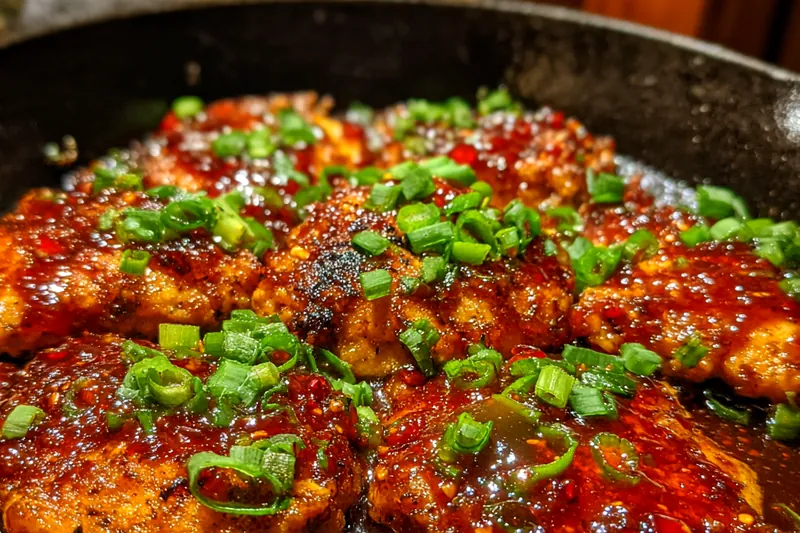 Fresh ingredients for Spicy Sweet Chicken Skillet