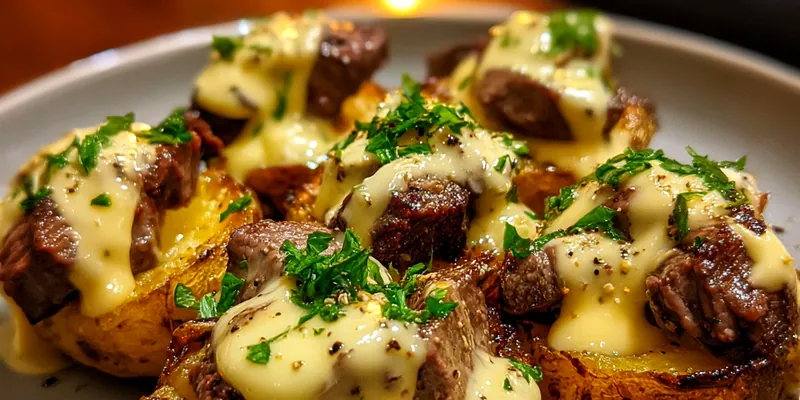 Steak Stuffed Baked Potatoes