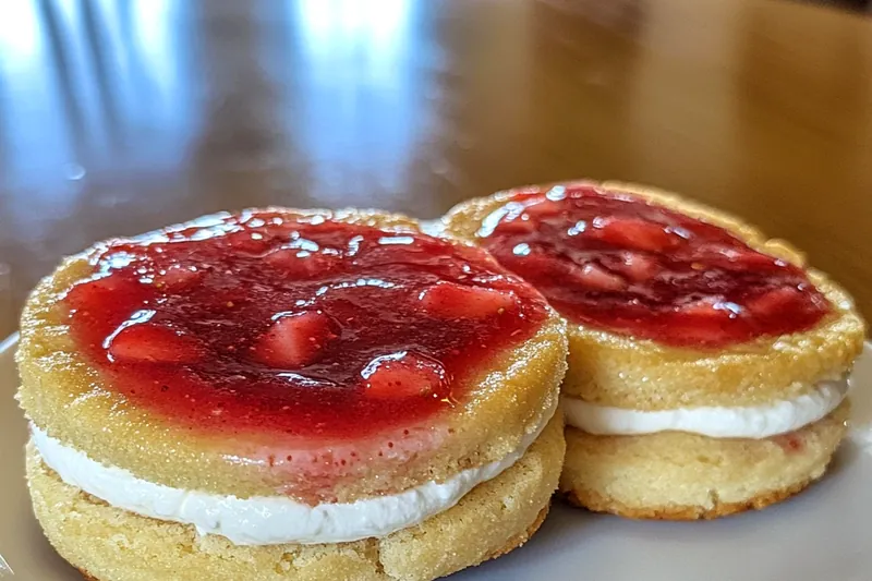 Steps of mixing dough for Creamy Strawberry Cheesecake Cookies, showcasing the creamy batter and fresh strawberries being folded in.