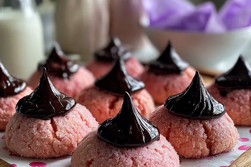 Cooking process for Strawberry Chocolate Kiss Cookies