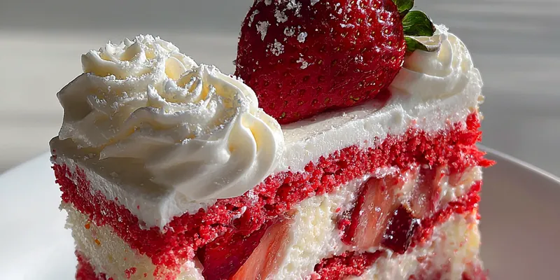 Delicious Strawberry Cream Cake Delight served on a plate