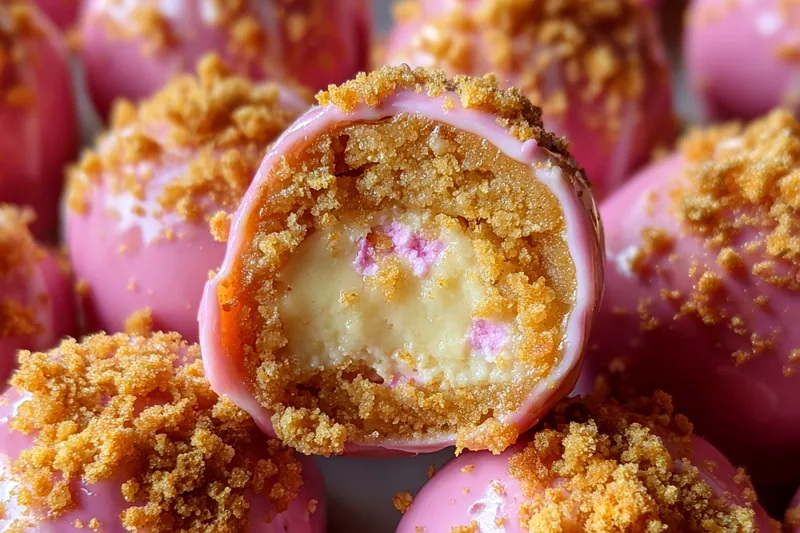 Fresh ingredients for Strawberry Crunch Cheesecake Bites