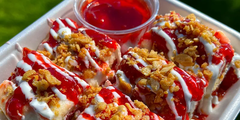 Delicious Strawberry Crunch Cheesecake Chunks served on a plate