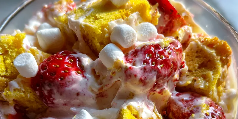 Delicious Strawberry Marshmallow Delight served on a plate