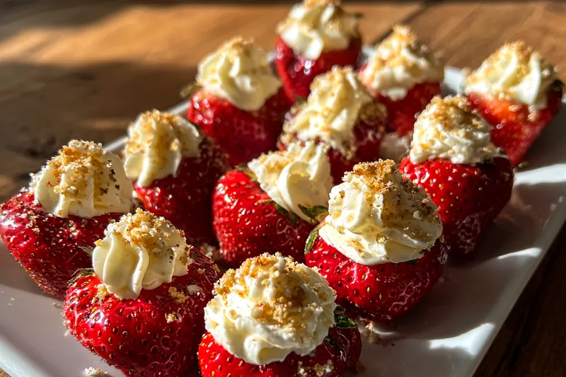 Cooking process for Stuffed Strawberry Delights
