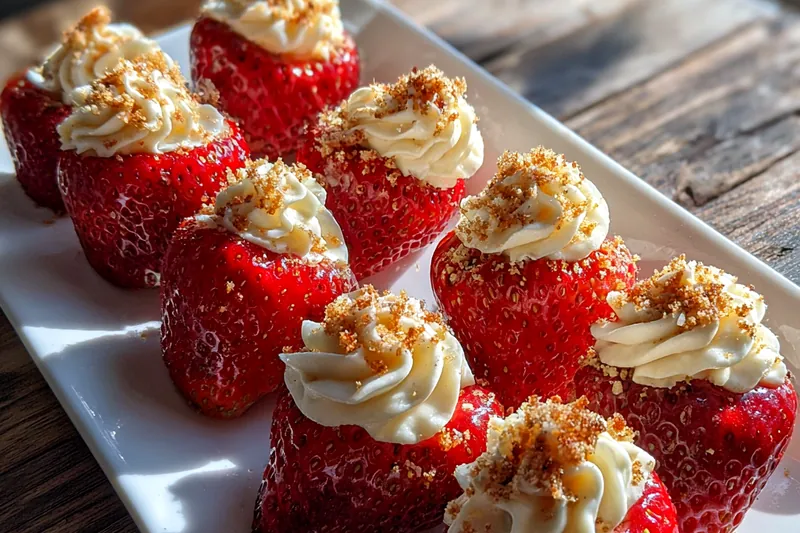 Fresh ingredients for Stuffed Strawberry Delights