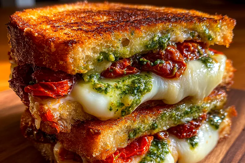 Fresh ingredients for Sun-Dried Tomato Pesto Sandwich