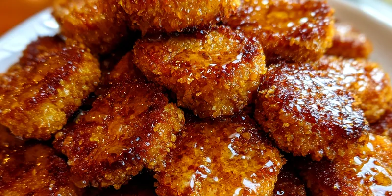 Delicious Sweet Glazed Apple Bites served on a plate