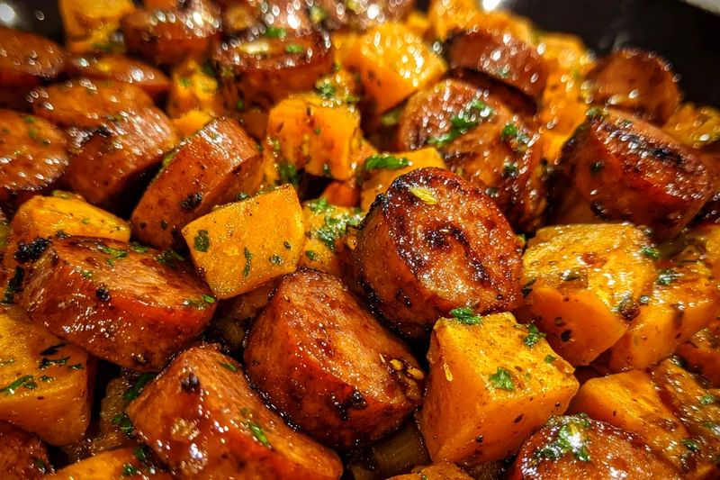 Cooking process for Sweet Glazed Sausage Delight