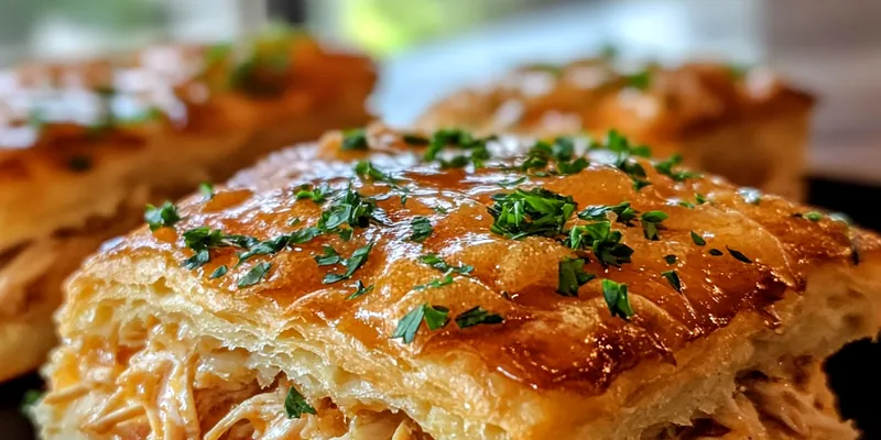 A plate of Honey Butter Chicken Biscuit Delight, showcasing crispy chicken on fluffy biscuits drizzled with honey butter sauce.