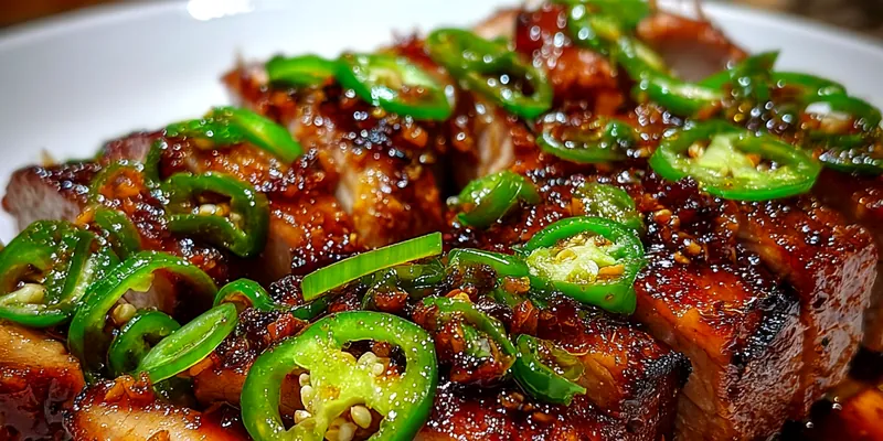 Delicious Sweet Jalapeño Pork Delight served on a plate
