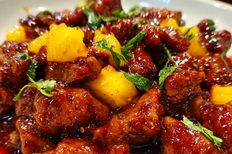 Cooking process for Sweet Pineapple Chicken Delight