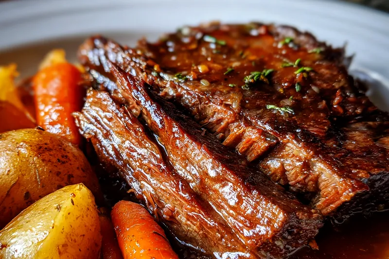 Fresh ingredients for pot roast ready to cook
