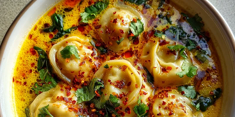 Delicious Thai Coconut Curry Dumplings served on a plate