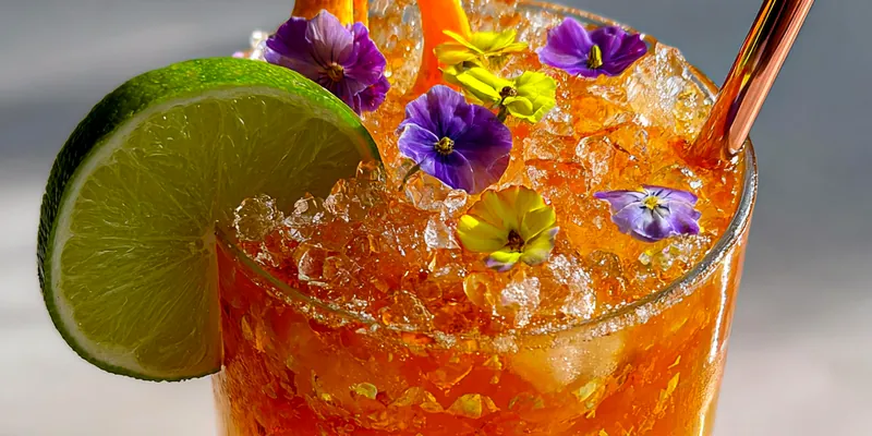 Delicious Tropical Citrus Punch served on a plate