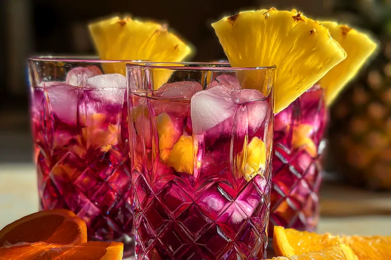 Fresh ingredients for Tropical Purple Punch