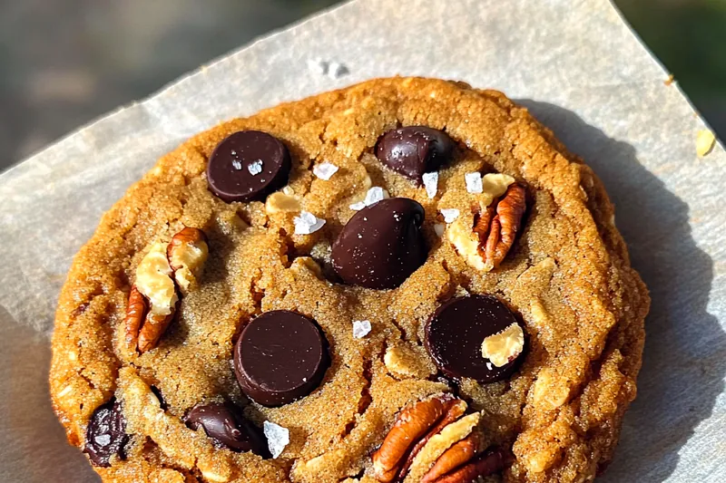 A chef carefully placing Ultimate Cowboy Cookie Delight on a baking sheet, ready to bake.