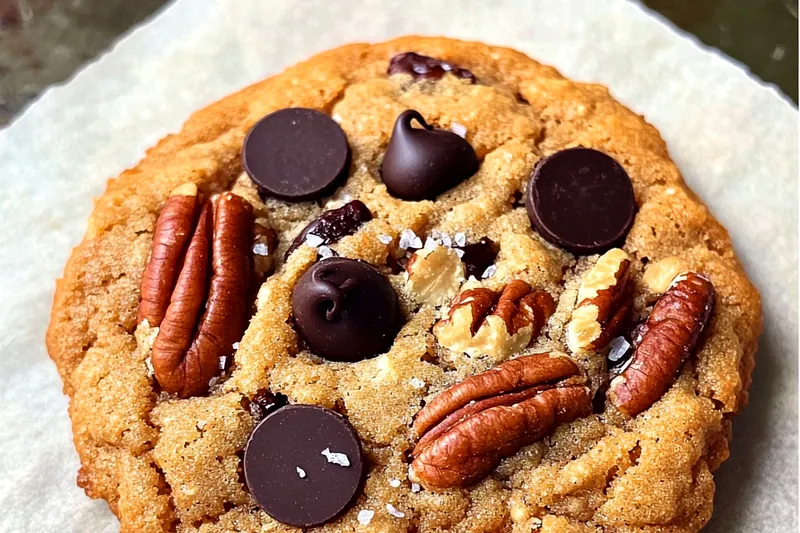 Ingredients for Ultimate Cowboy Cookie Delight arranged attractively on a wooden table.