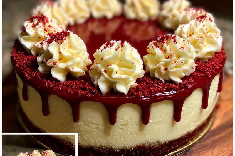 A vibrant display of ingredients for Decadent Velvet Delight including flour, cocoa, and butter arranged artistically.