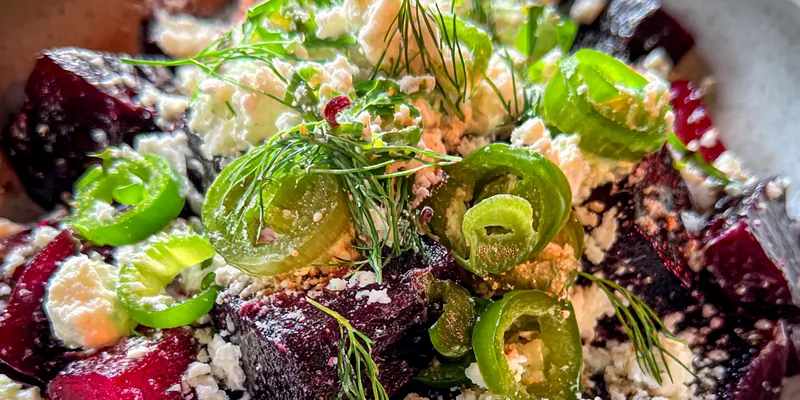 Vibrant Beet, Cucumber, Feta &amp; Dill Salad