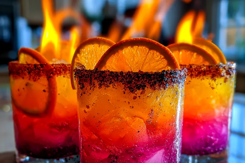 Cooking process for Vibrant Citrus Flame Shots