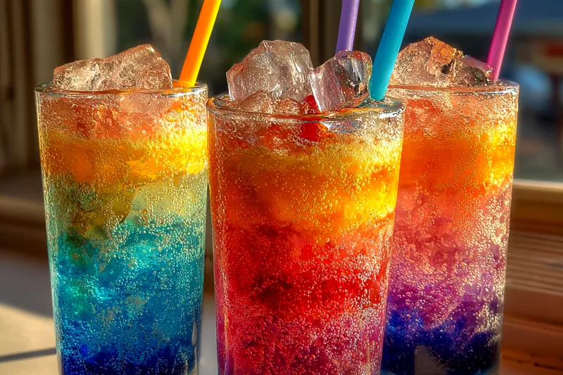 Cooking process for Vibrant Layered Rainbow Drink