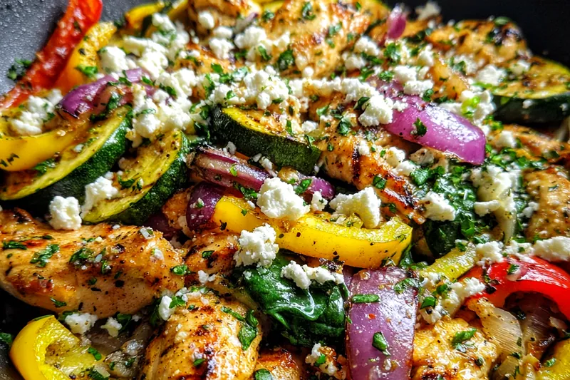 Cooking process for Vibrant Mediterranean Stir-Fry