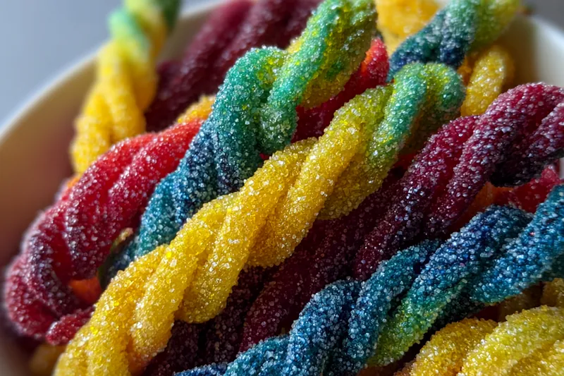 Cooking process for Vibrant Sugary Candy Twists