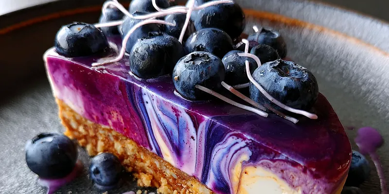 Delicious White Chocolate Blueberry Delight served on a plate