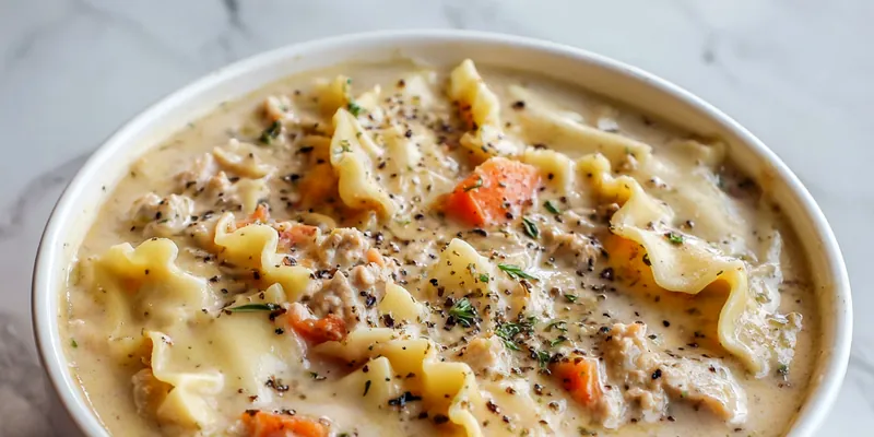 Delicious White Lasagna Soup with Creamy Cheese and Spinach